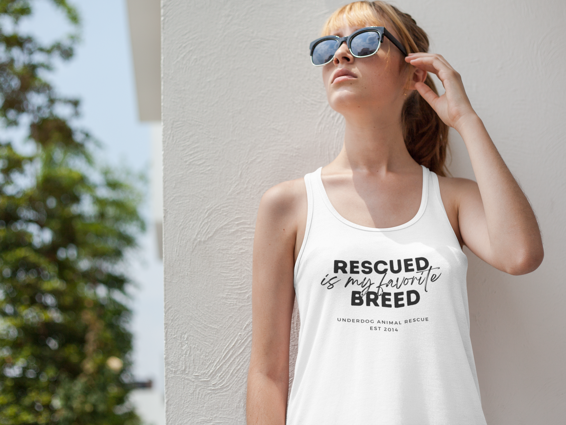 Underdog Rescued Flowy Racerback Tank - Ruff Life Rescue Wear