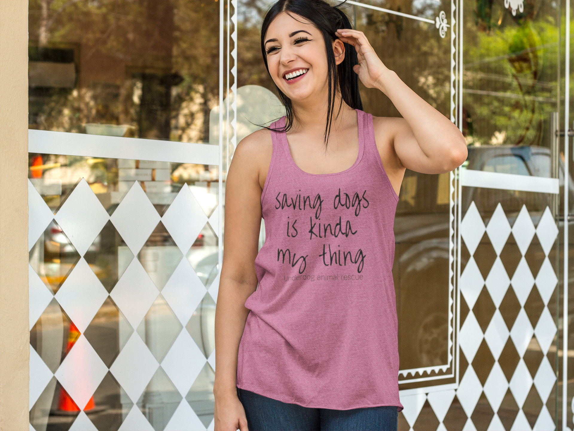 Saving Dogs Flowy Racerback Tank - Ruff Life Rescue Wear