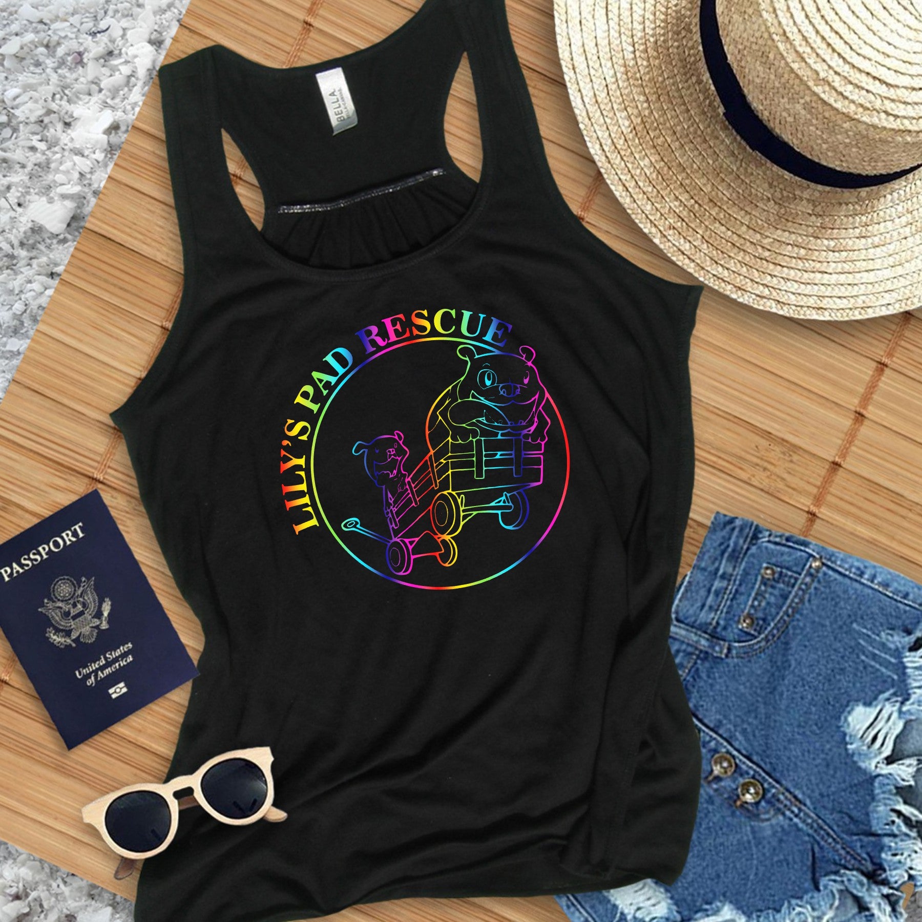 Lily's Pad Pride Flowy Racerback Tank - Ruff Life Rescue Wear