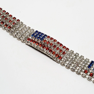 Patriotic American Flag Austrian Crystal Tennis Bracelet - Ruff Life Rescue Wear