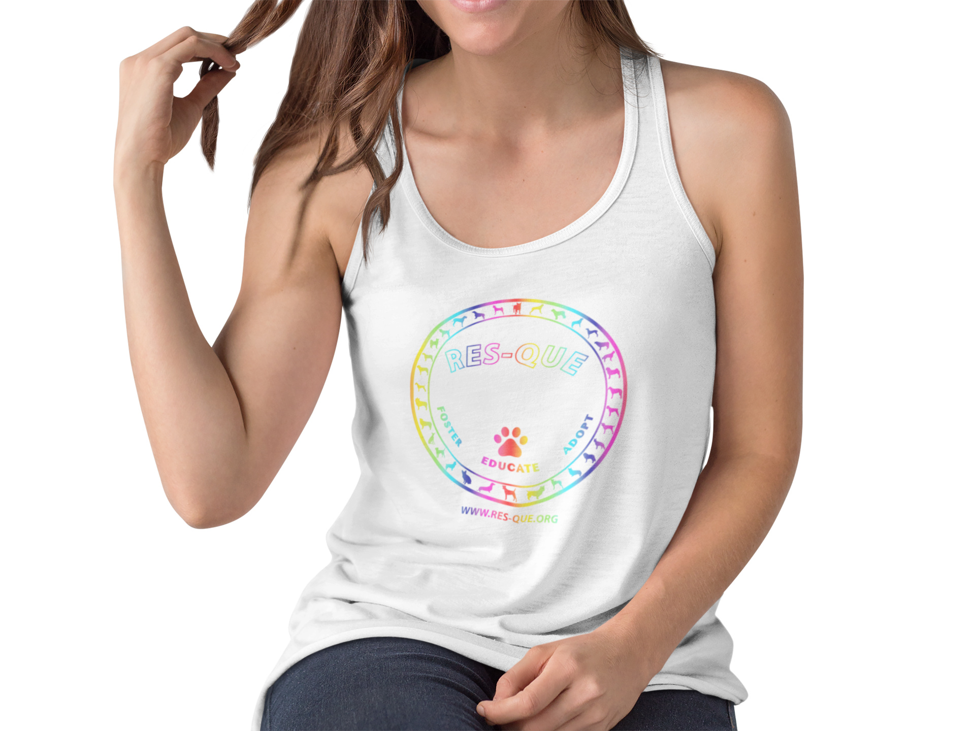 Pride Res-Que Flowy Racerback Tank - Ruff Life Rescue Wear