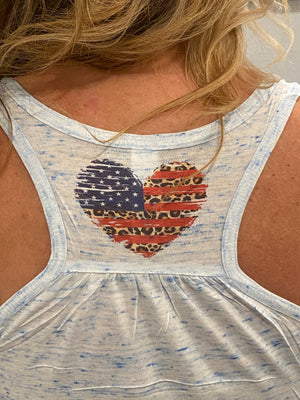 Flag Heart Tank Racerback Tank