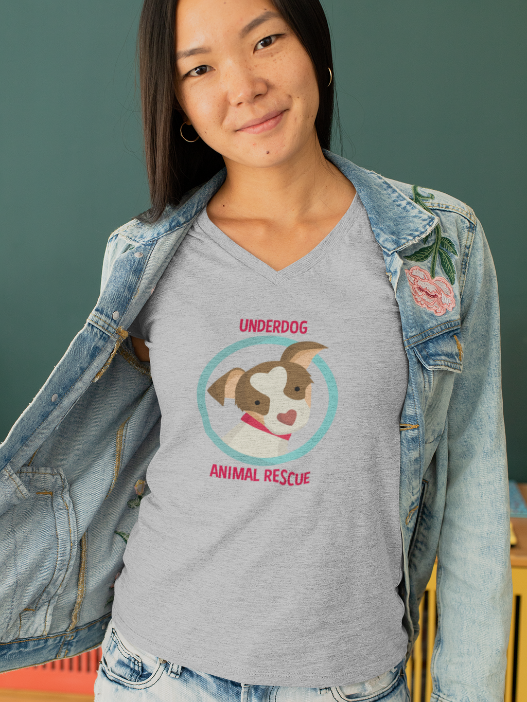 Underdog V Neck Tee - Ruff Life Rescue Wear