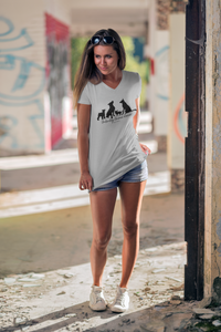 Dog Silhouette V Neck Tee - Ruff Life Rescue Wear