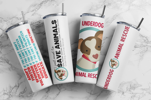 Underdog 20 oz Skinny Tumbler and Straw