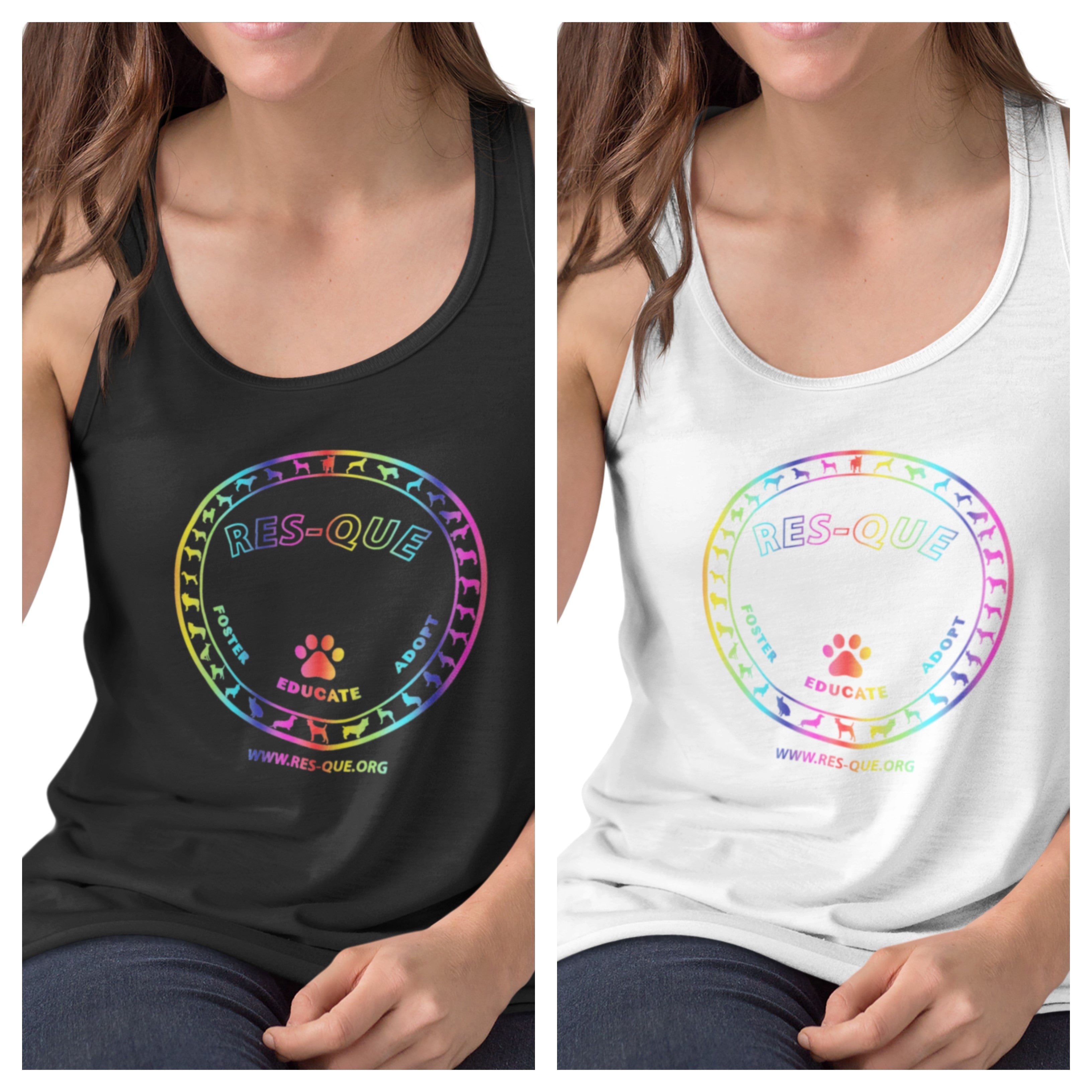 Pride Res-Que Flowy Racerback Tank - Ruff Life Rescue Wear