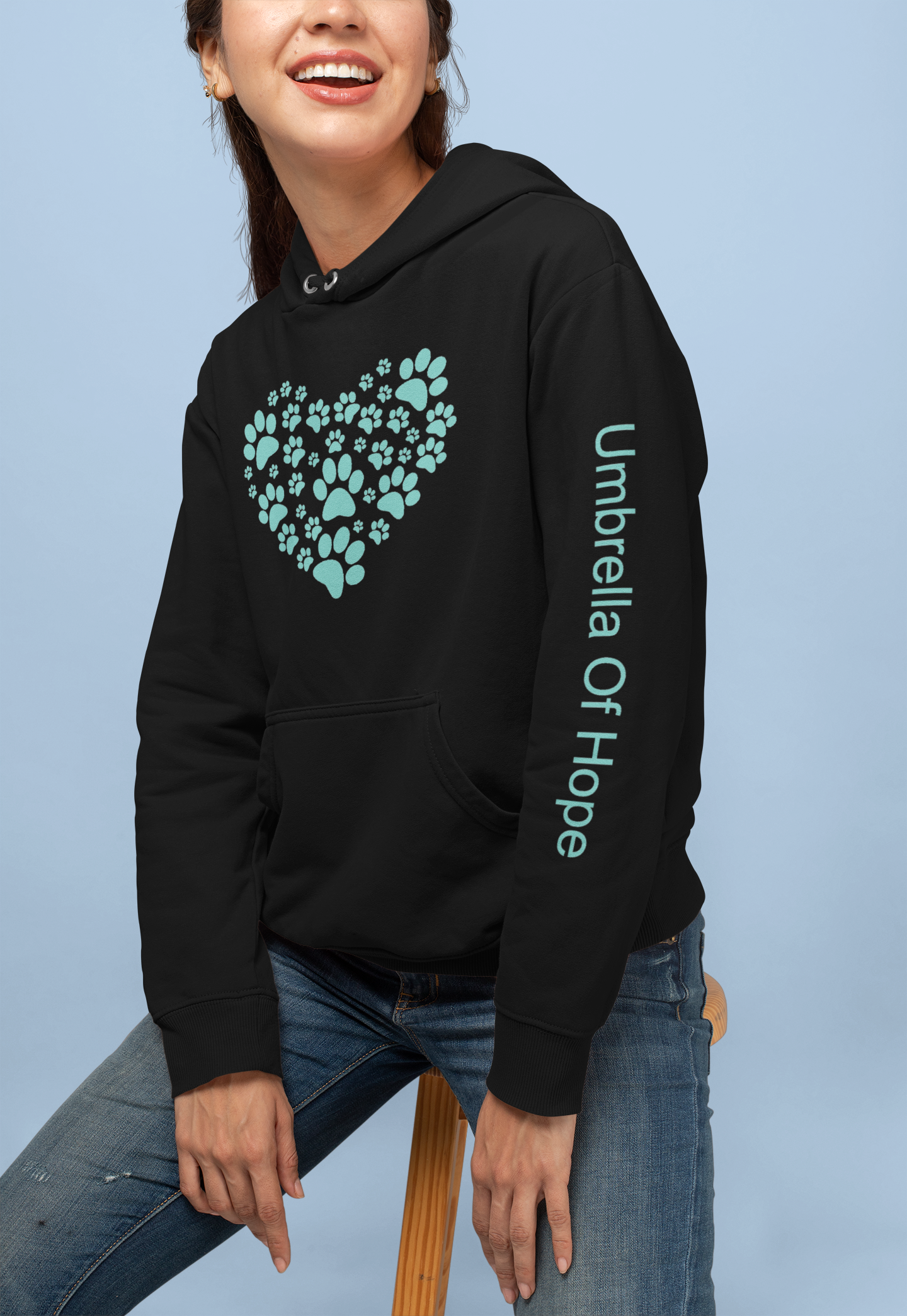 Umbrella of Hope Heart - Unisex Pullover Hoodie - Ruff Life Rescue Wear