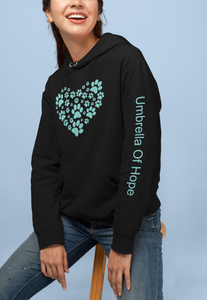 Umbrella of Hope Heart - Unisex Pullover Hoodie - Ruff Life Rescue Wear