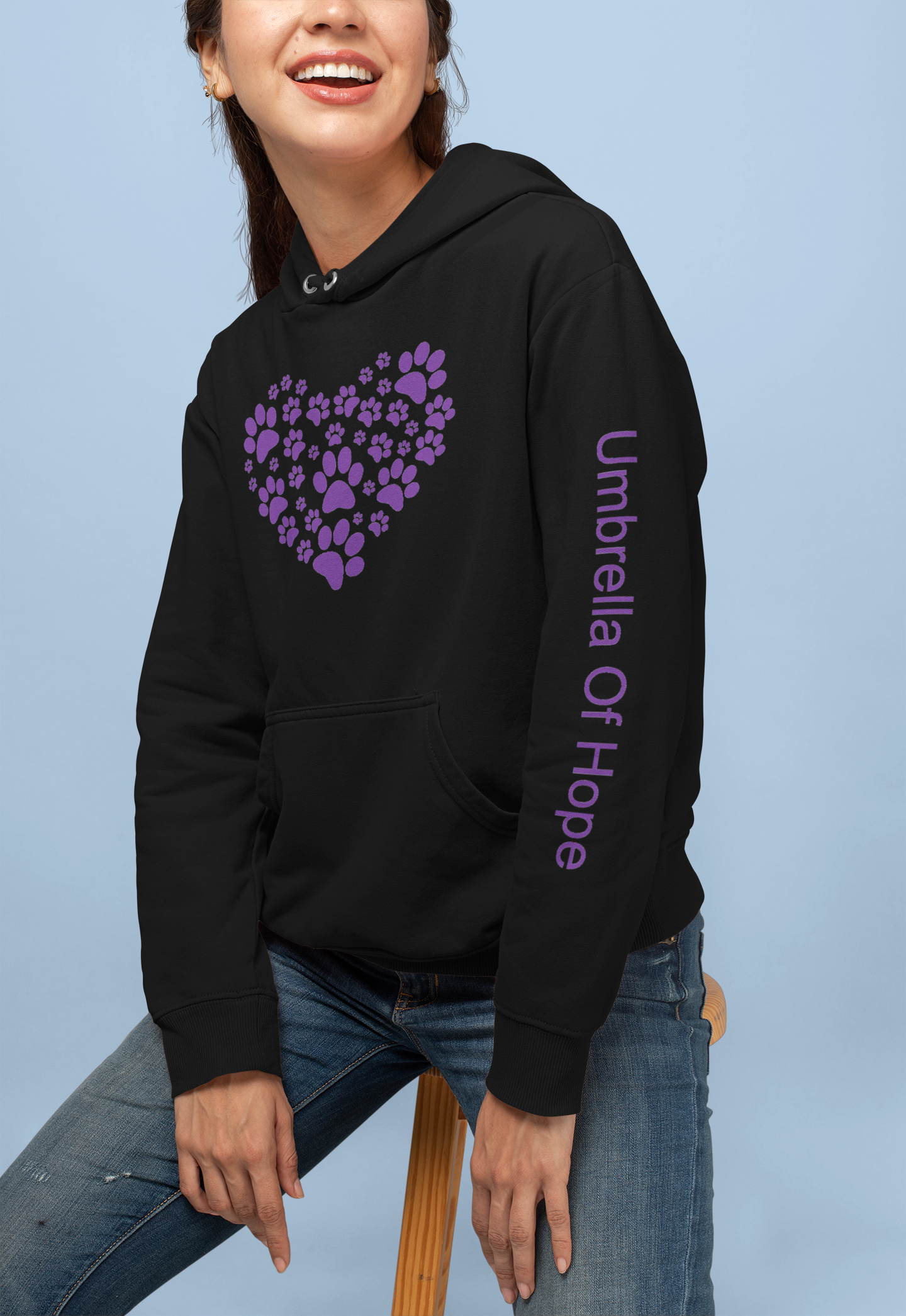 Umbrella of Hope Heart - Unisex Pullover Hoodie - Ruff Life Rescue Wear