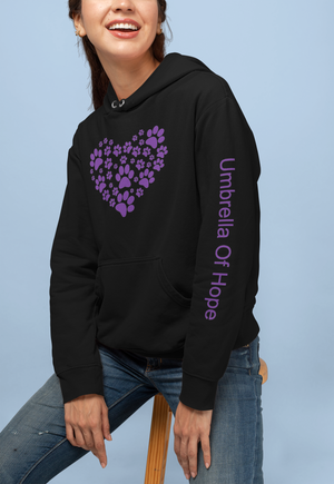 Umbrella of Hope Heart - Unisex Pullover Hoodie - Ruff Life Rescue Wear