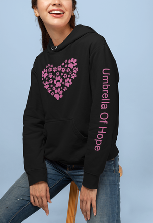 Umbrella of Hope Heart - Unisex Pullover Hoodie - Ruff Life Rescue Wear