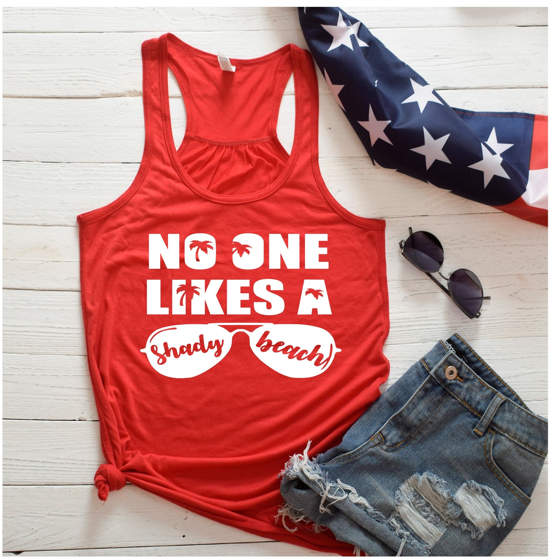 Shady Beach Flowy Racerback Tank - Ruff Life Rescue Wear