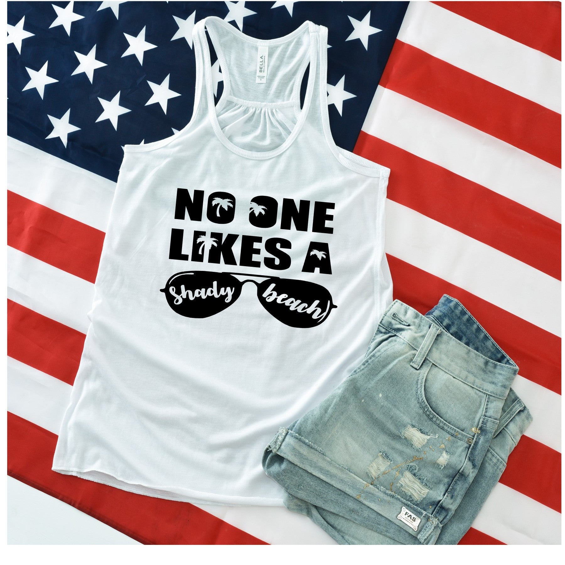 Shady Beach Flowy Racerback Tank - Ruff Life Rescue Wear