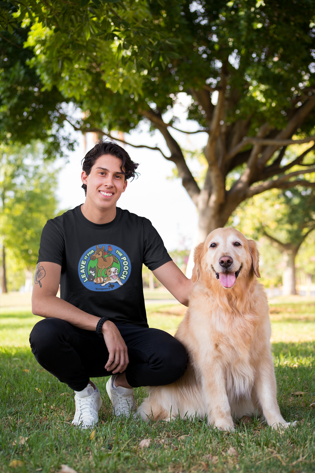 New Leave It For The Pooch Large Logo Unisex Tee