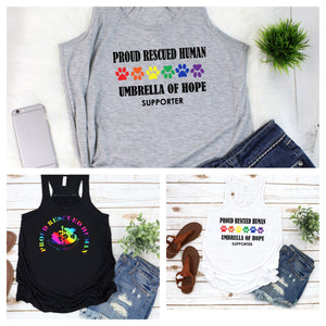 Pride Umbrella of Hope - Flowy Tank - Ruff Life Rescue Wear