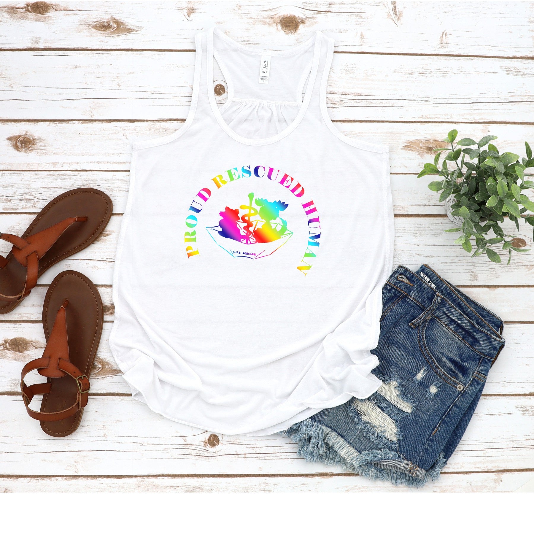 Pride Umbrella of Hope - Flowy Tank - Ruff Life Rescue Wear