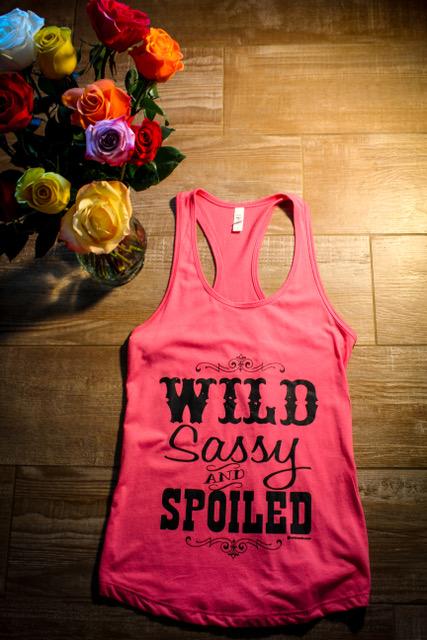 Wild, Sassy, and Spoiled Flowy Racerback Tank - Ruff Life Rescue Wear